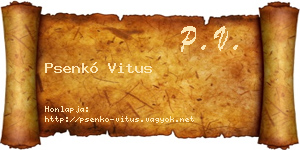 Psenkó Vitus névjegykártya